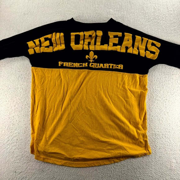 New Orleans French Quarter Adult Medium Yellow Black Cotton Spirt Jersey Comfy - Picture 10 of 12